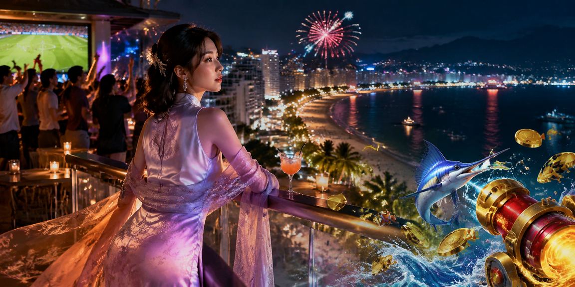 Người dùng Nha Trang chơi Bắn Cá trên điện thoại với áo dài truyền thống